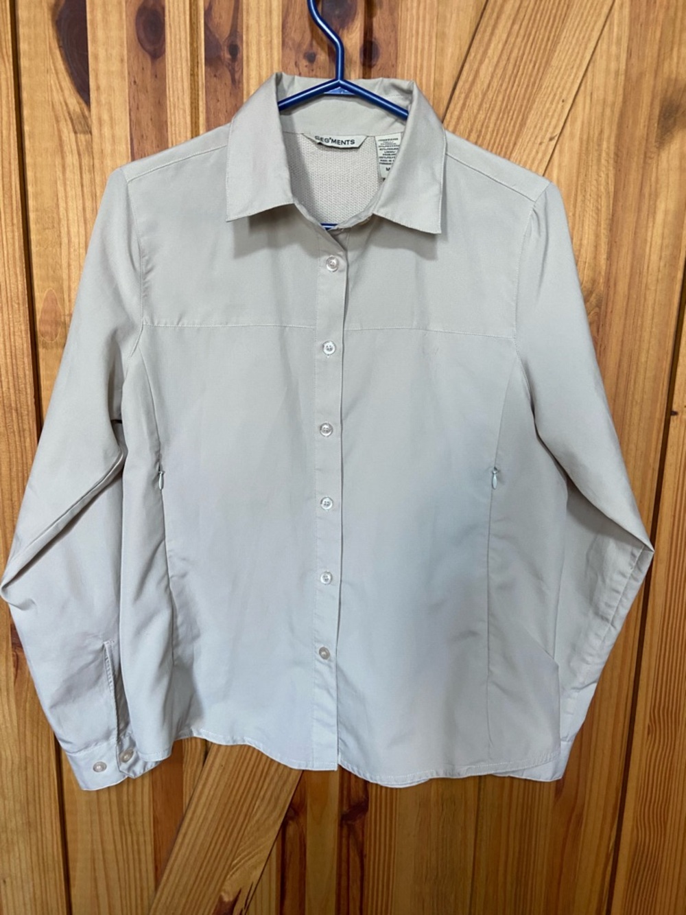 ☀️3for $20 Elements Women's Button-Down Shirt in Light Beige outdoors